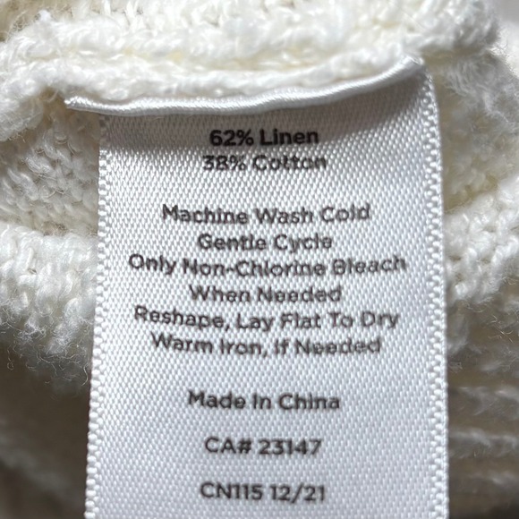 Talbots Sweater Vest Linen Cotton Blend White Pastel Striped Large Preppy Layers - Picture 8 of 9